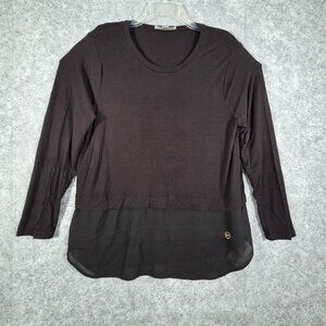 MICHAEL Michael Kors Multilayer V Neck 3/4 Sleeve Loose Shirt Women Top 1X